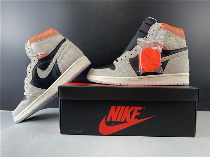 Jordan1 Retro Neutral Grey Hyper Crimson 555088-018