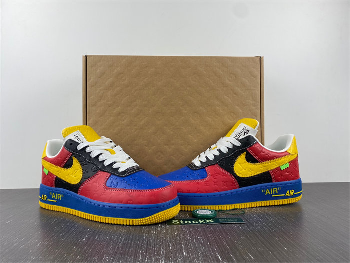 Nike Air Force 1 Luis Vitton Red and Yellow