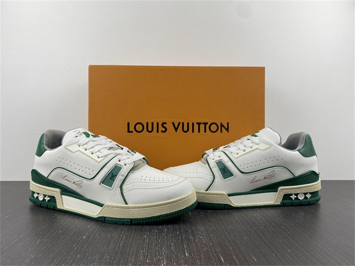 Luis Vitton LV Trainer Sneaker Low White Green 1A54HM