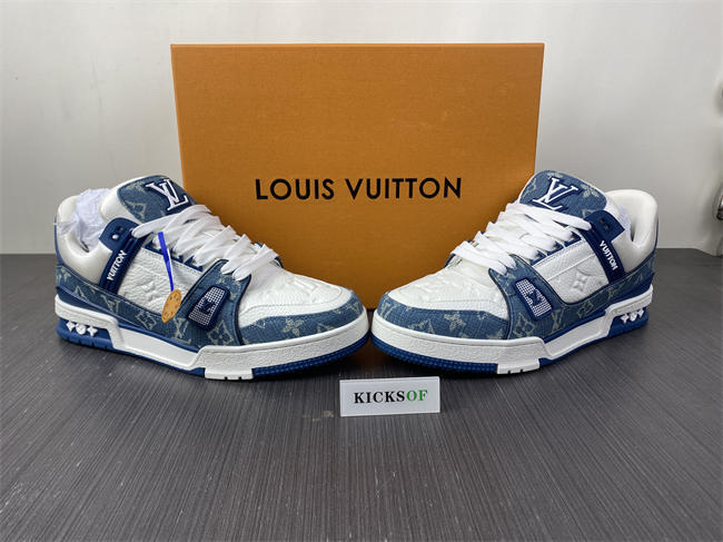 Luis Vitton LV Trainer Monogram Denim White Blue 1A9JGN